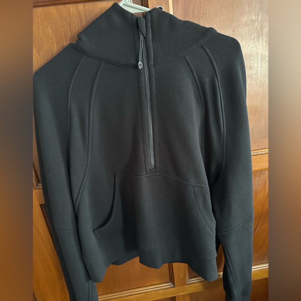 lululemon black quarter zip scuba hoodie m/l